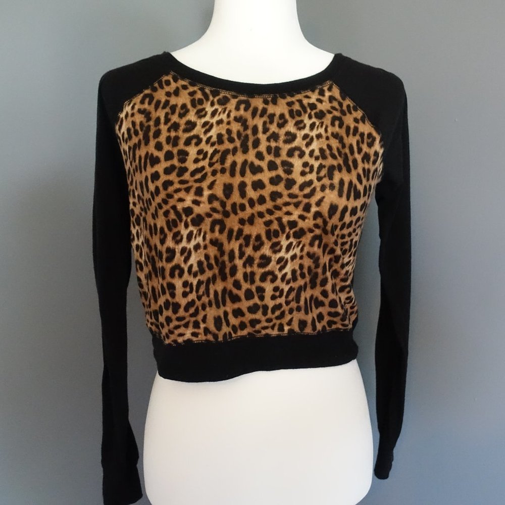 Victoria's Secret Long-sleeve Cheetah Crop top